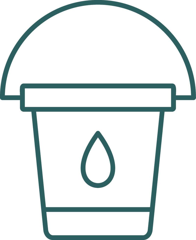 Water Bucket Line Gradient Icon vector