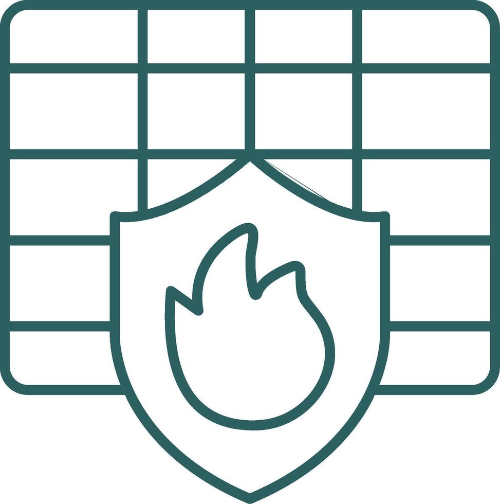 Firewall Line Gradient Icon vector