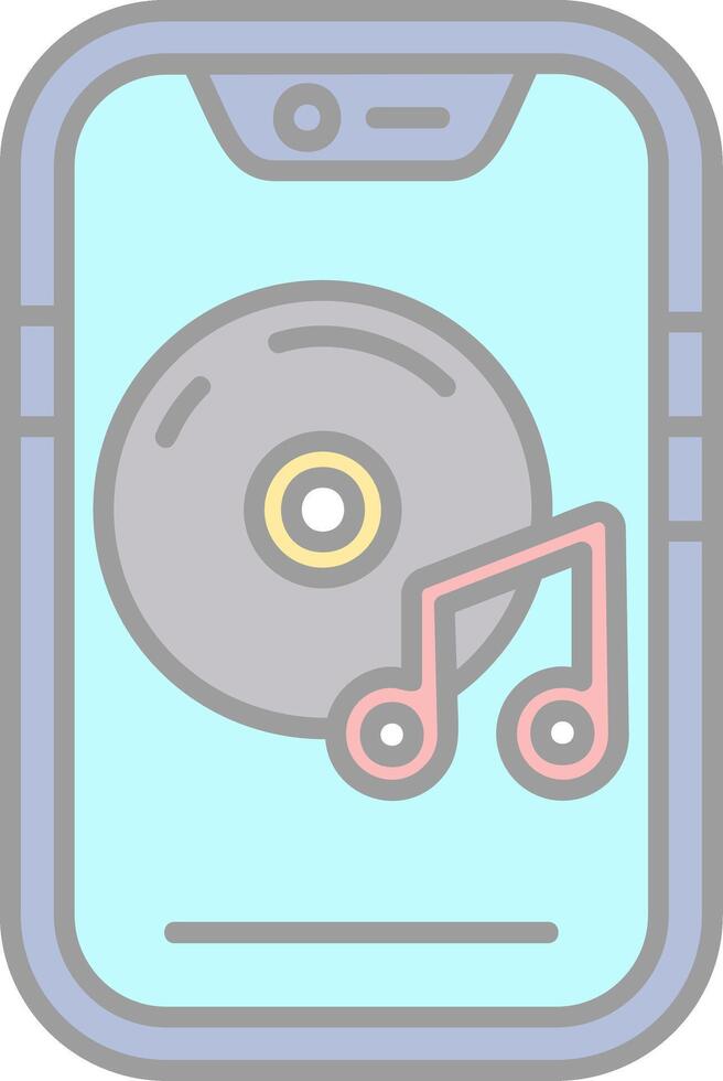 música jugador línea lleno ligero icono vector