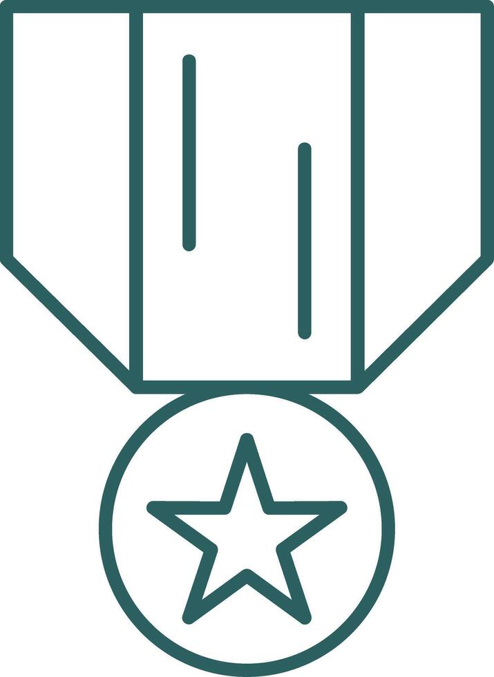 medalla de honor línea degradado icono vector