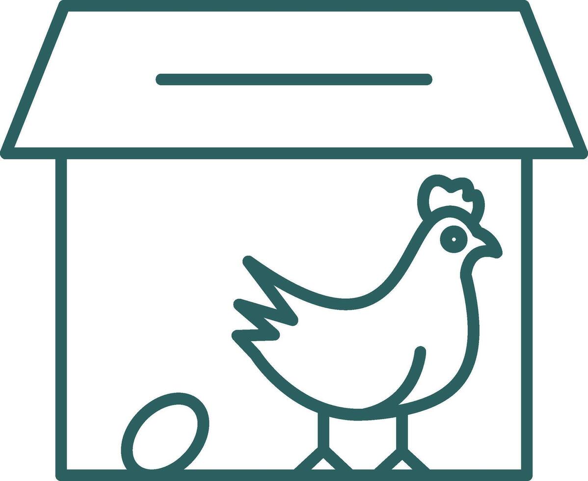 Chicken Coop Line Gradient Icon vector