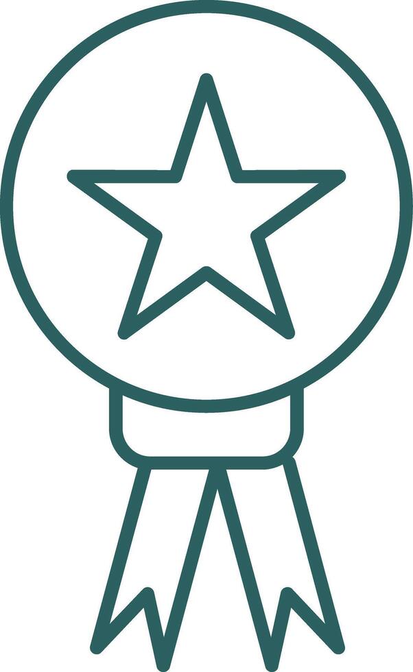 estrella medalla línea degradado icono vector