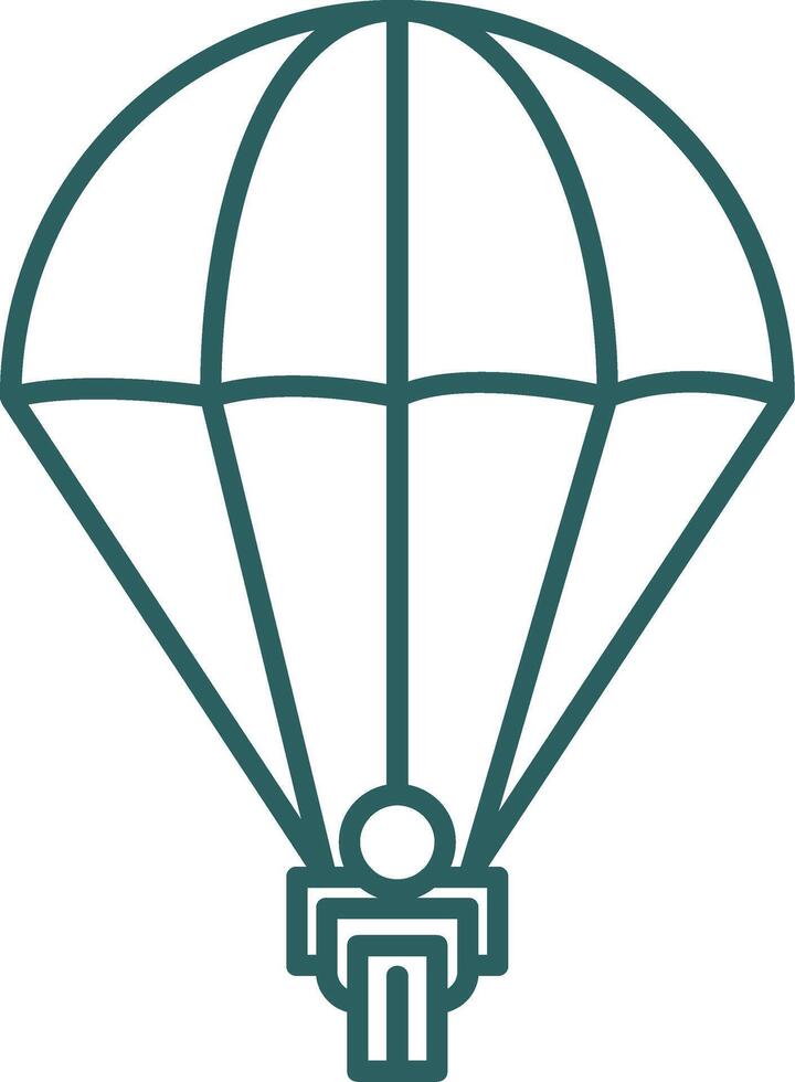 Parachuting Line Gradient Icon vector