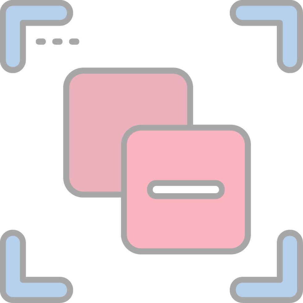 Substract Line Filled Light Icon vector