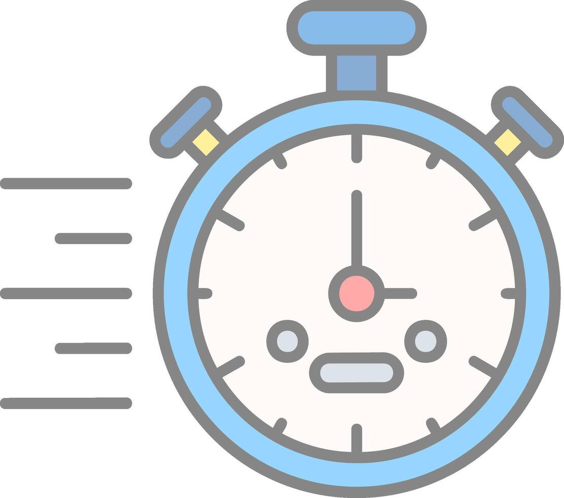Stopwatch Line Filled Light Icon vector