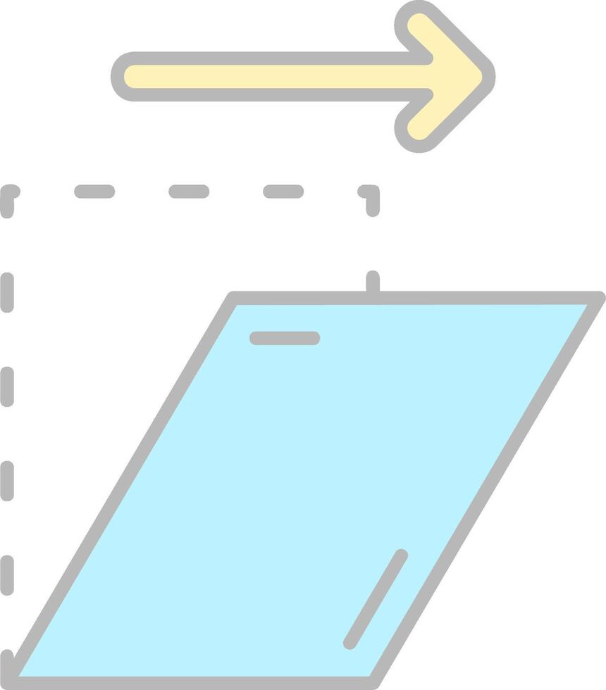 Shear Line Filled Light Icon vector