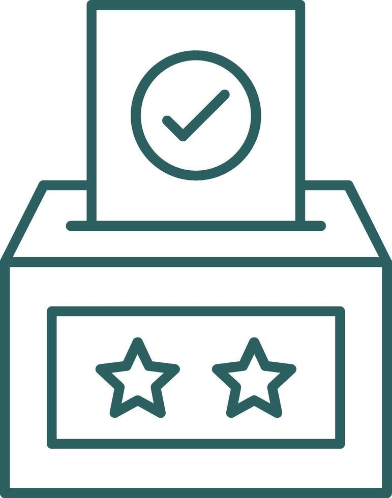 Voting Box Line Gradient Icon vector