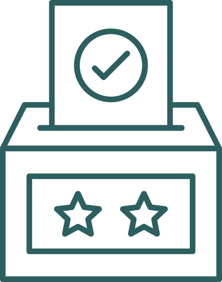 Voting Box Line Gradient Icon vector