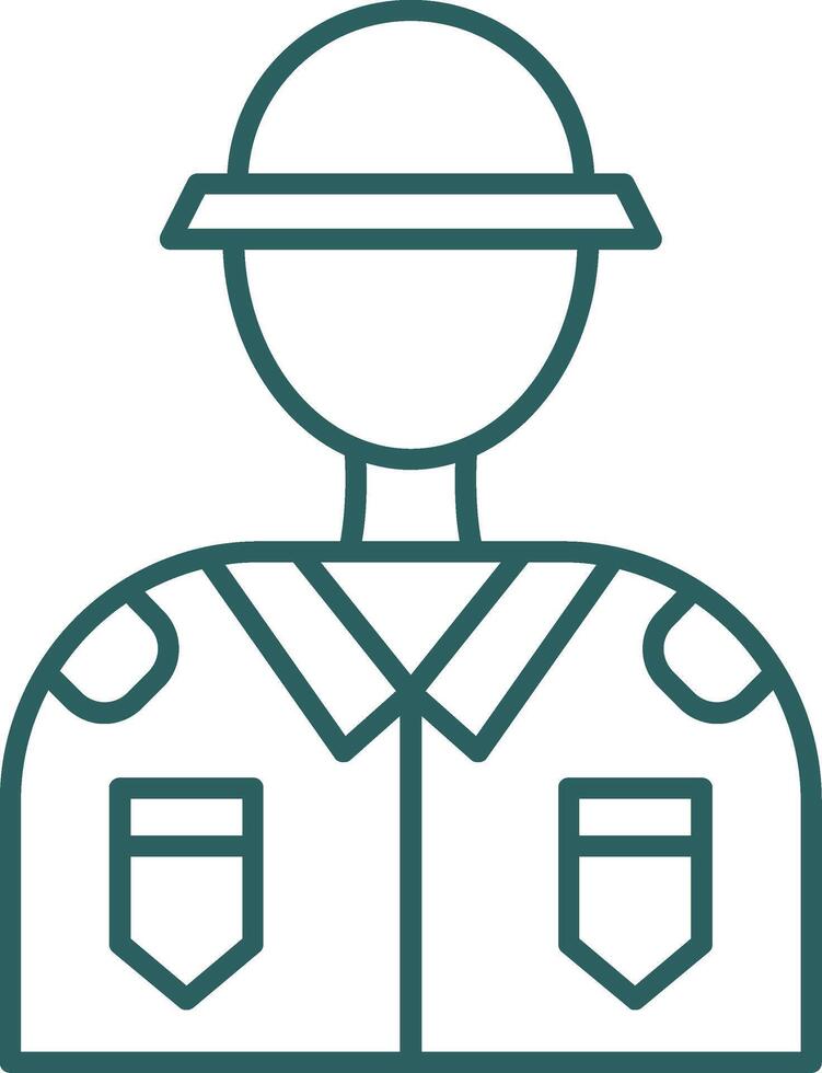 Soldier Line Gradient Icon vector