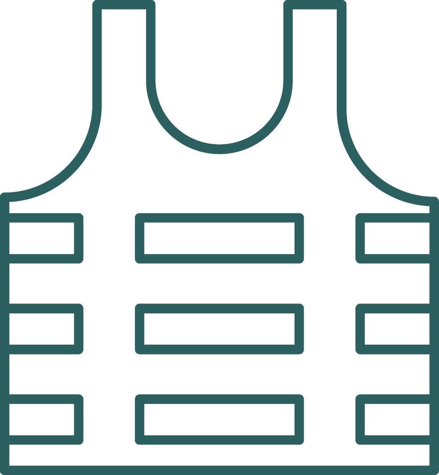 Bullet Proof Vest Line Gradient Icon vector