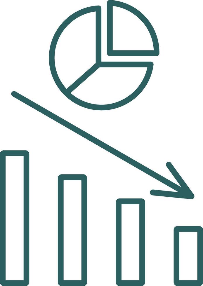 Pie Chart Line Gradient Icon vector