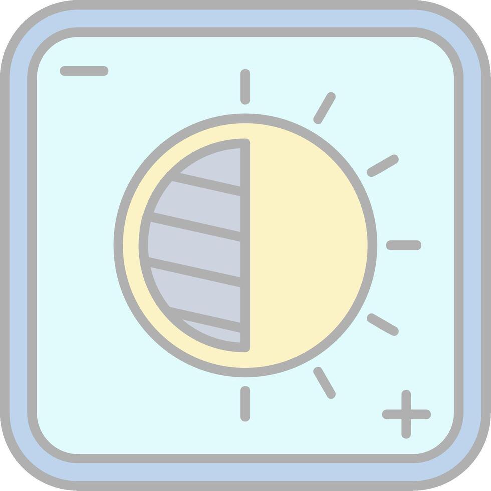 Contrast Line Filled Light Icon vector