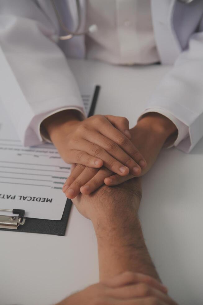 Homecare nursing service and elderly people cardiology healthcare. Close up of young hispanic female doctor nurse check mature caucasian man patient heartbeat using stethoscope during visit photo