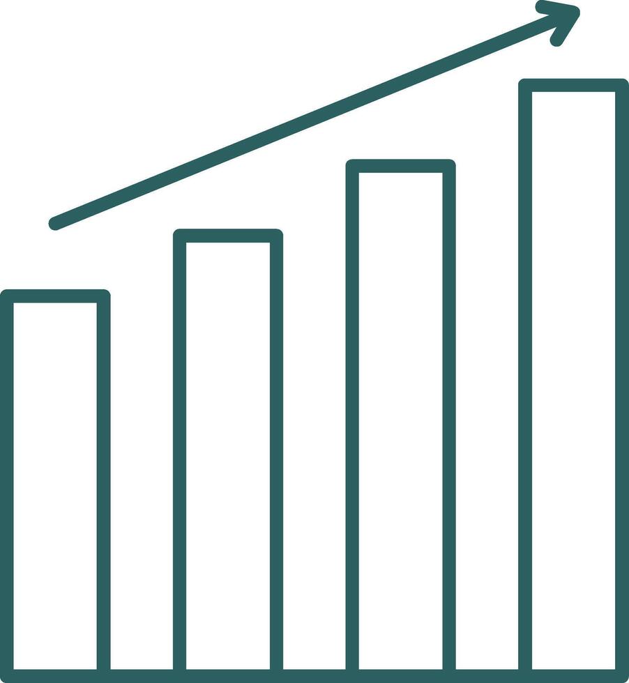 Bar Graph Line Gradient Icon vector