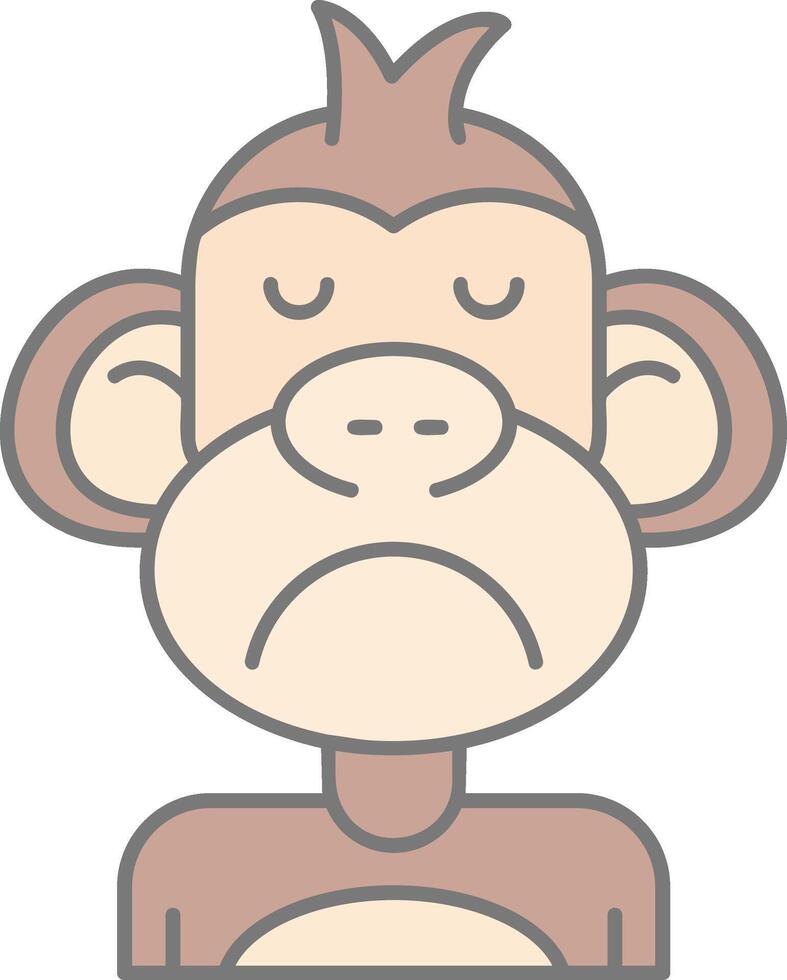 triste línea lleno ligero icono vector