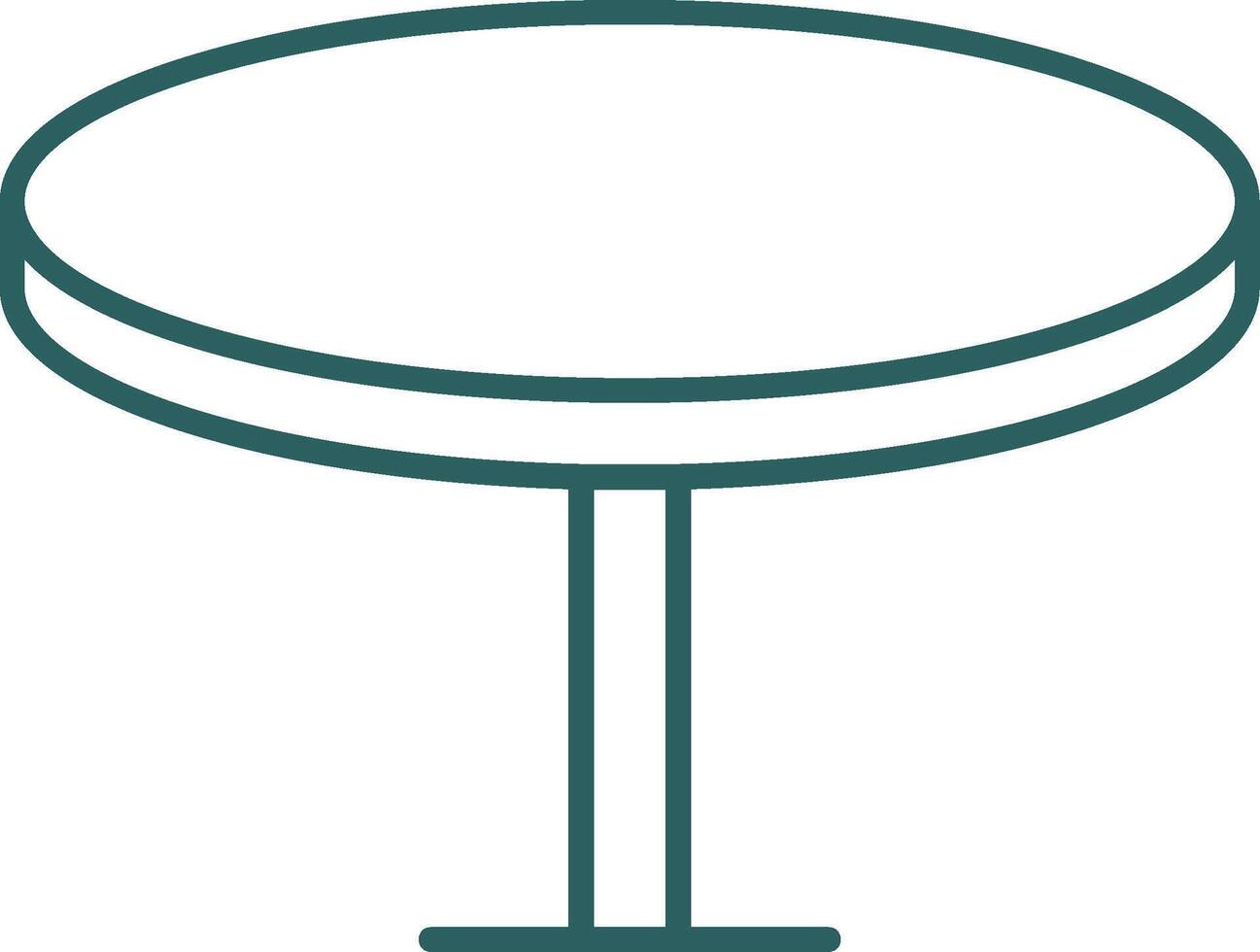 Round Table Line Gradient Icon vector