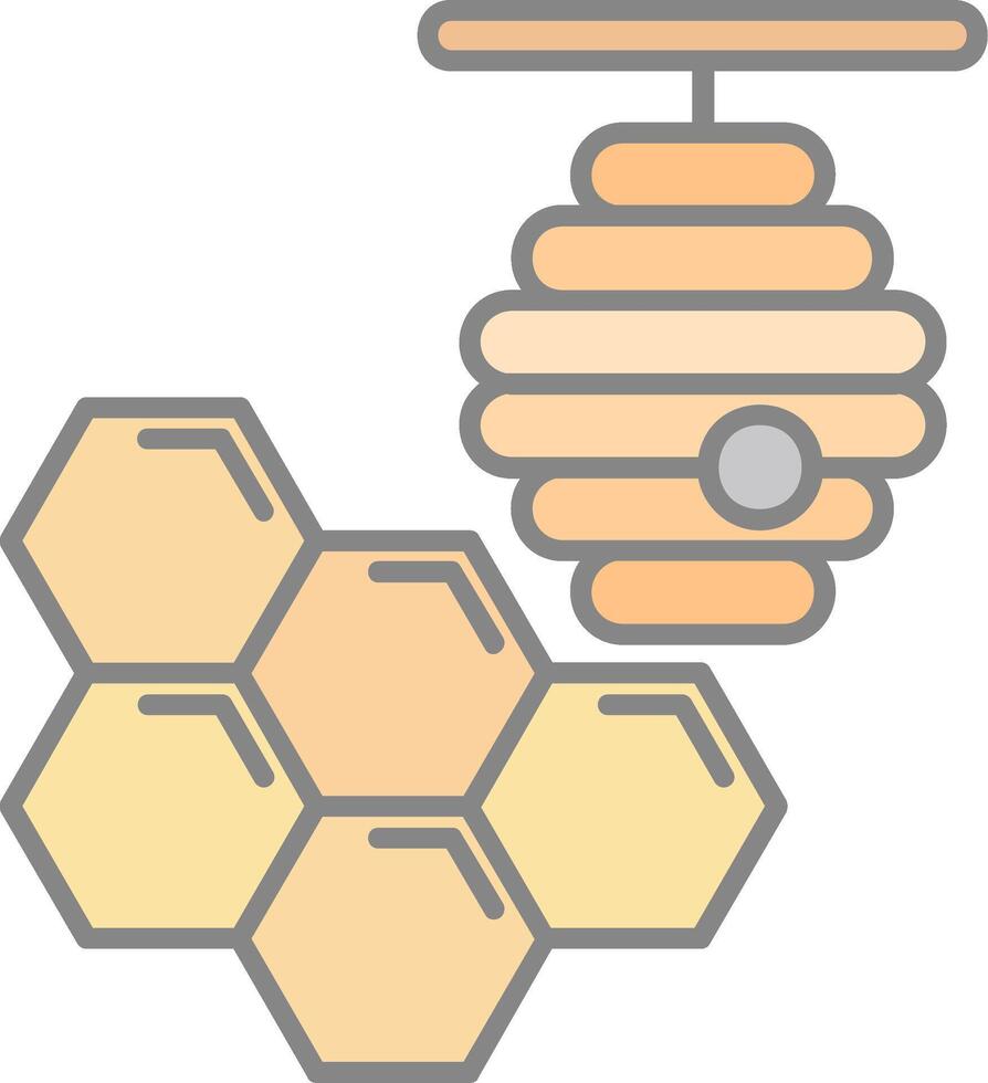 Honeycomb Line Filled Light Icon vector