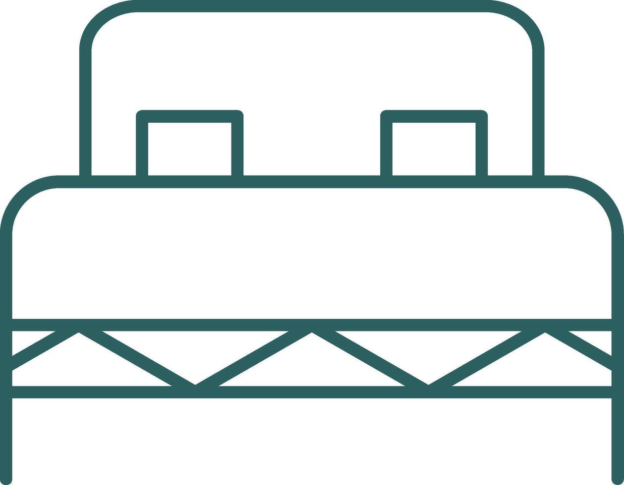 Double Bed Line Gradient Icon vector