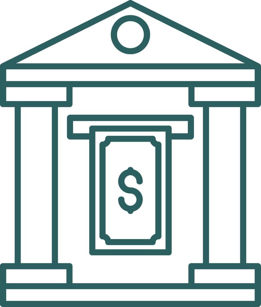 Cash Withdraw Line Gradient Icon vector