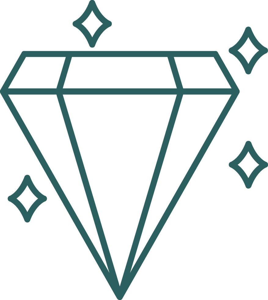 Diamond Line Gradient Icon vector
