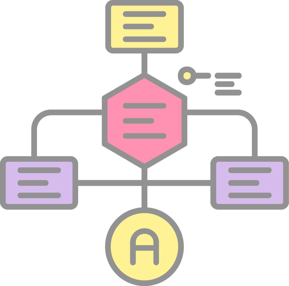 diagrama de flujo línea lleno ligero icono vector