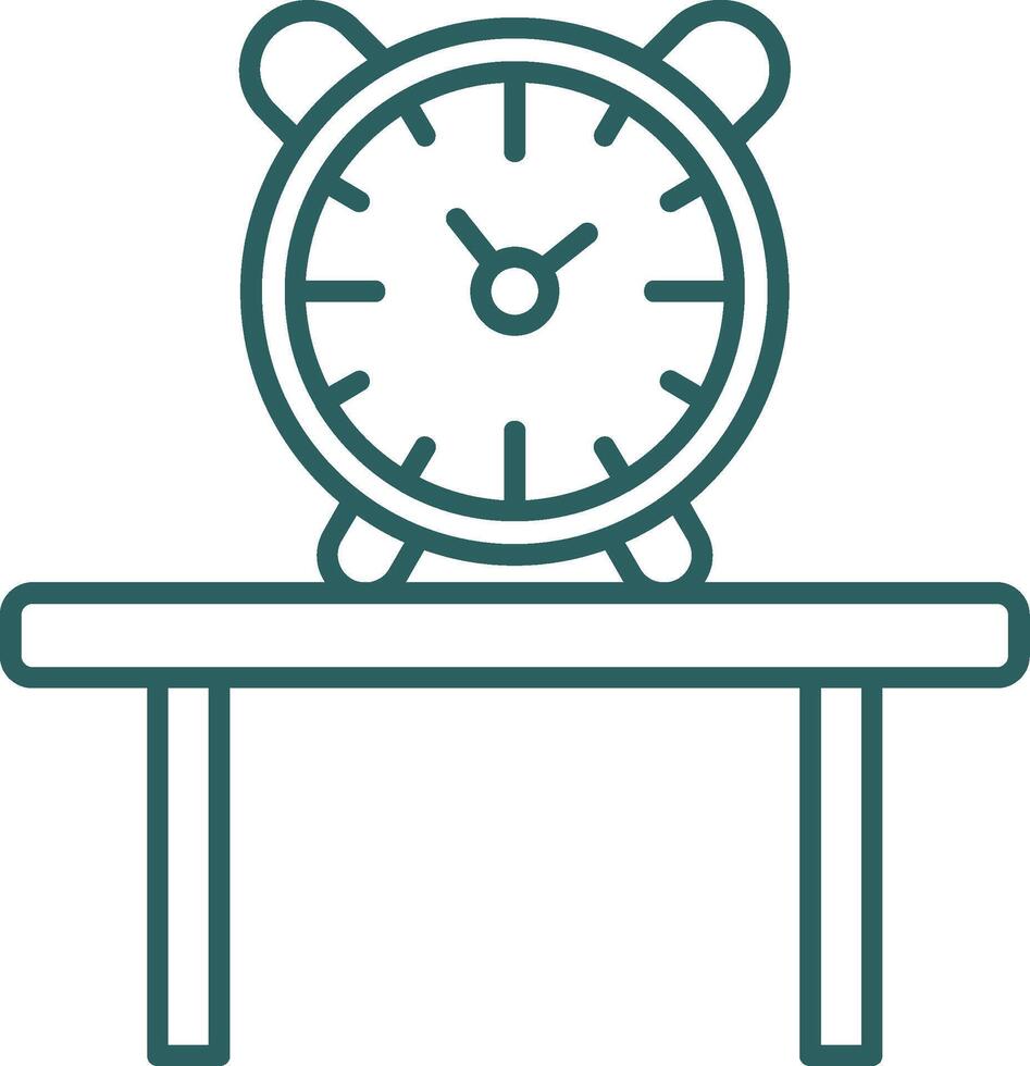 Table Watch Line Gradient Icon vector