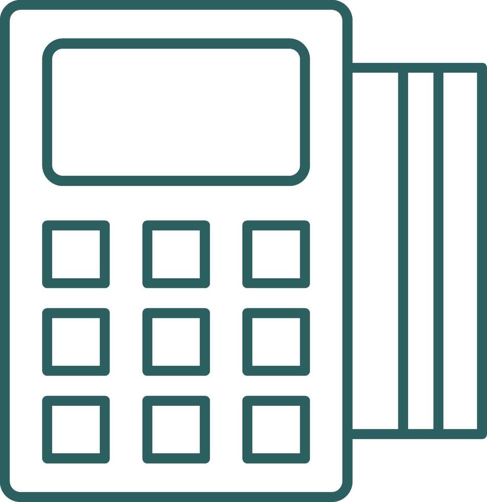 Pos Terminal Line Gradient Icon vector