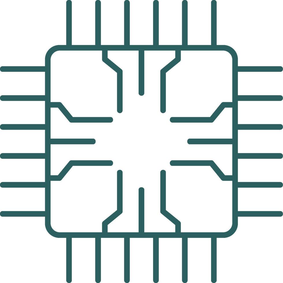 Chip Line Gradient Icon vector