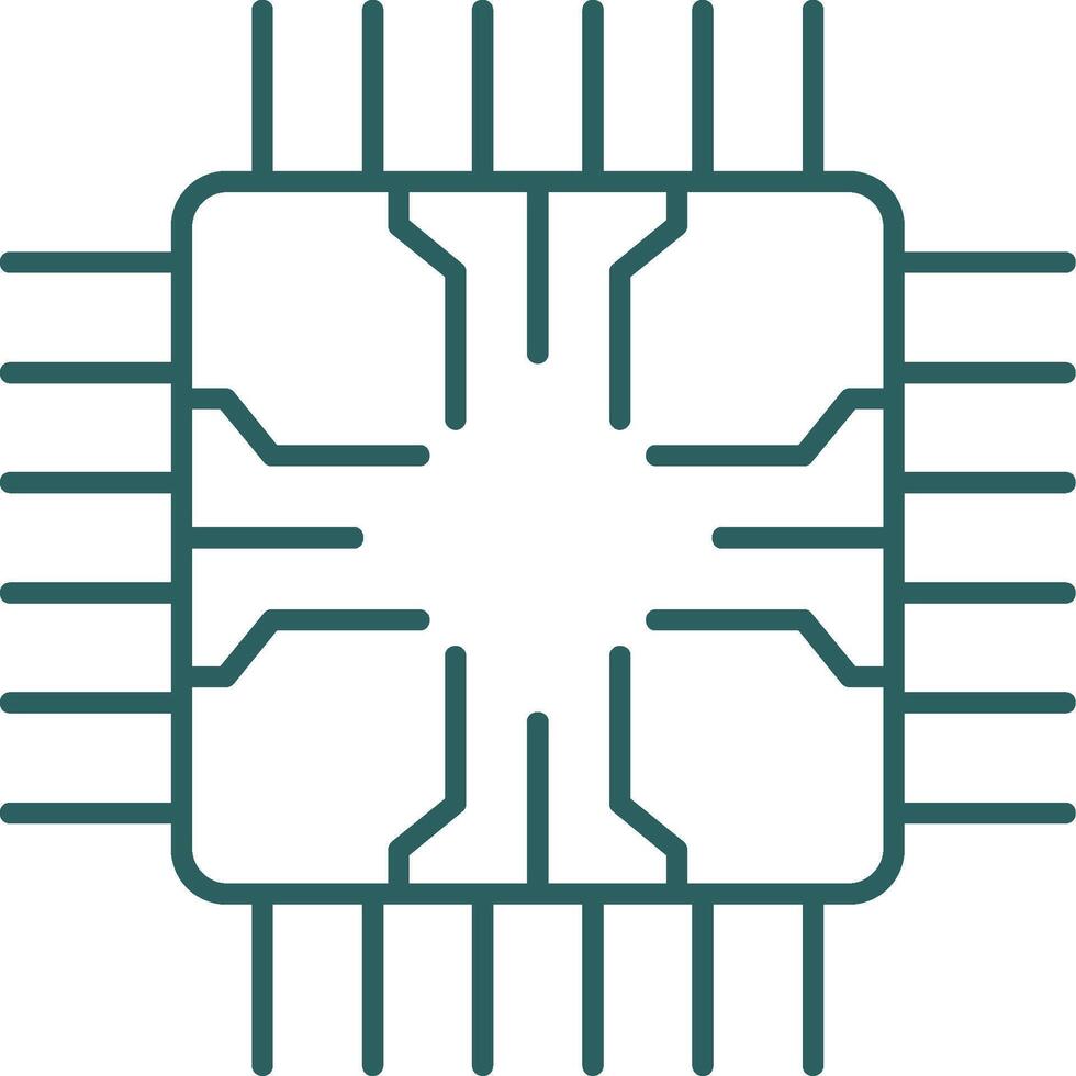 Chip Line Gradient Icon vector