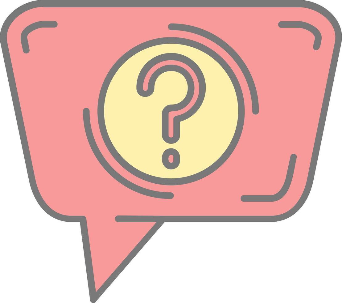Question Line Filled Light Icon vector
