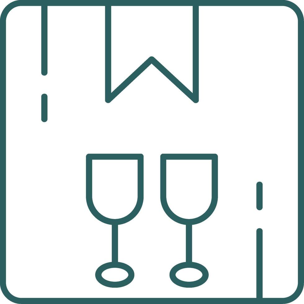 Fragile Line Gradient Icon vector