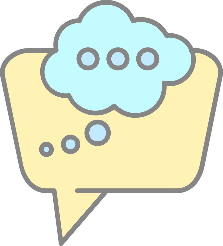 Thinking Line Filled Light Icon vector