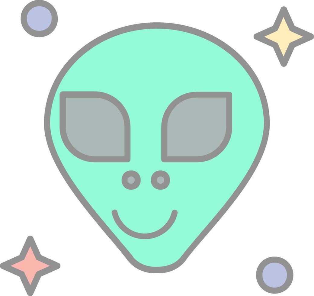 Alien Line Filled Light Icon vector