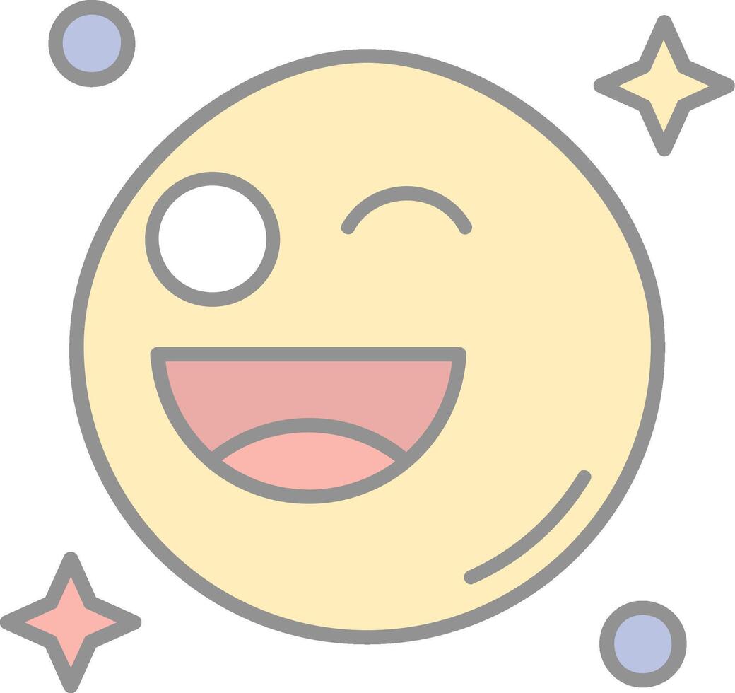 Wink Line Filled Light Icon vector