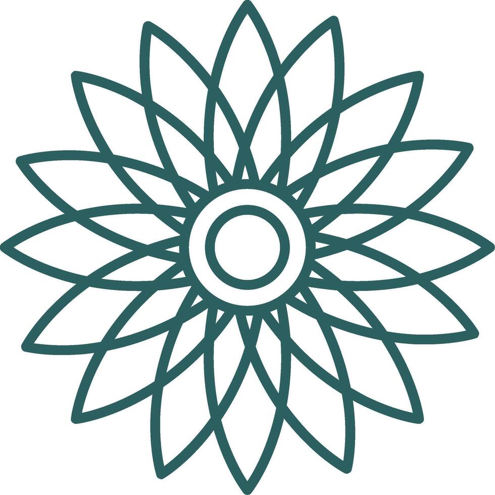 Sunflower Line Gradient Icon vector