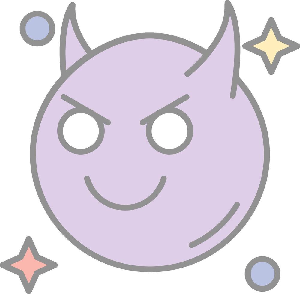 Demon Line Filled Light Icon vector