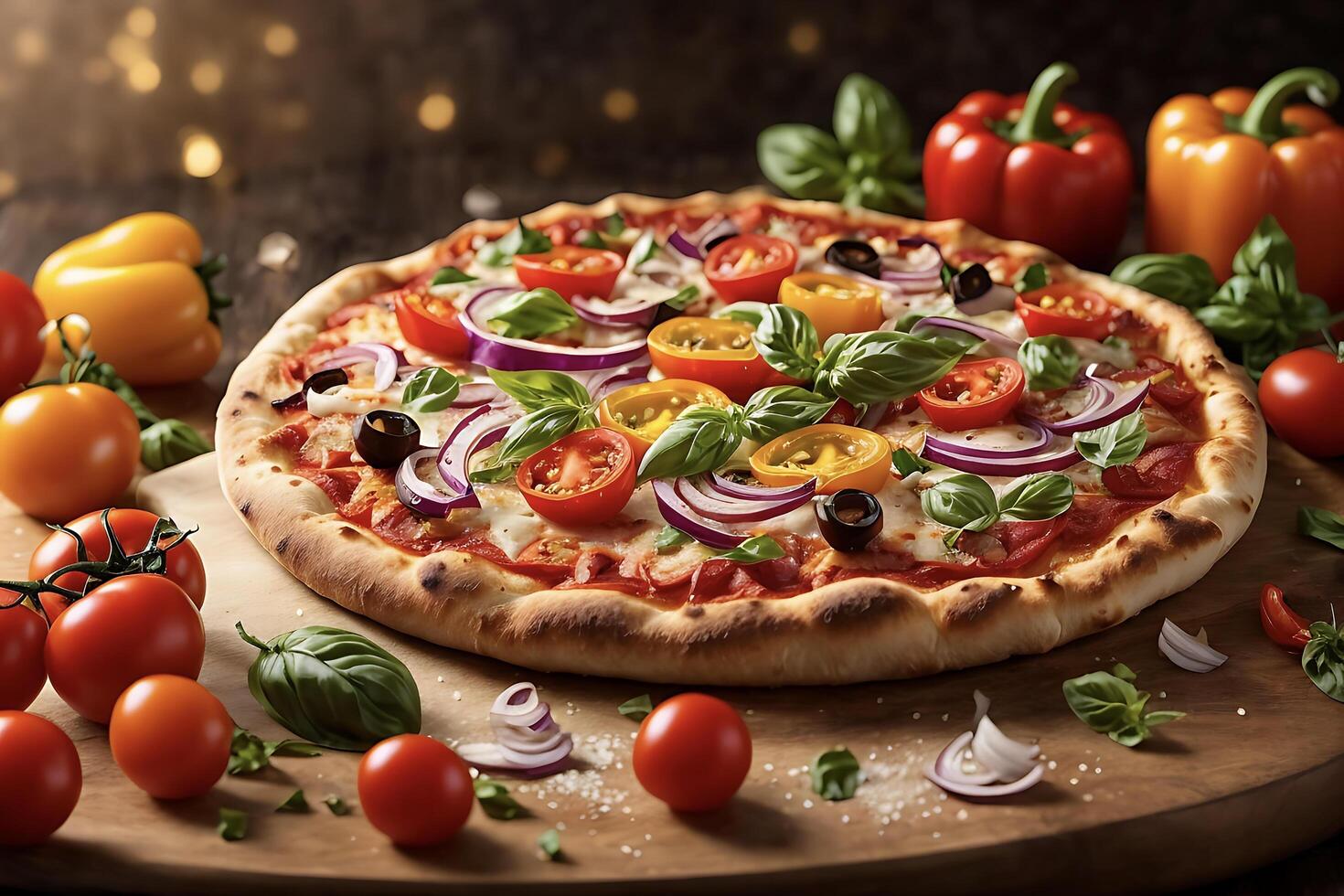 Authentic Italian Pizza Is A Culinary Masterpiece The Crust Is Thin And Crispy HD Photo