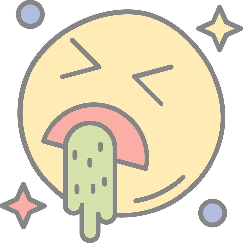 Vomit Line Filled Light Icon vector
