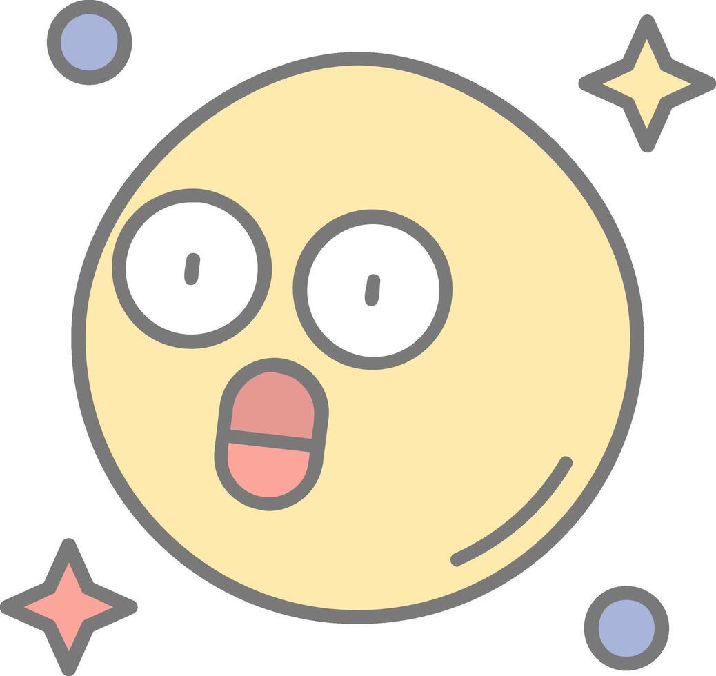 Surprised Line Filled Light Icon vector