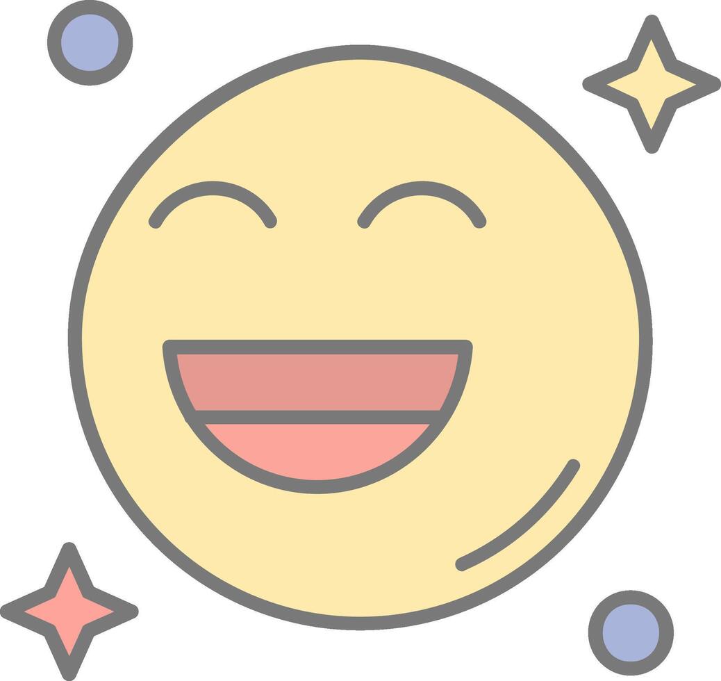 sonrisa línea lleno ligero icono vector