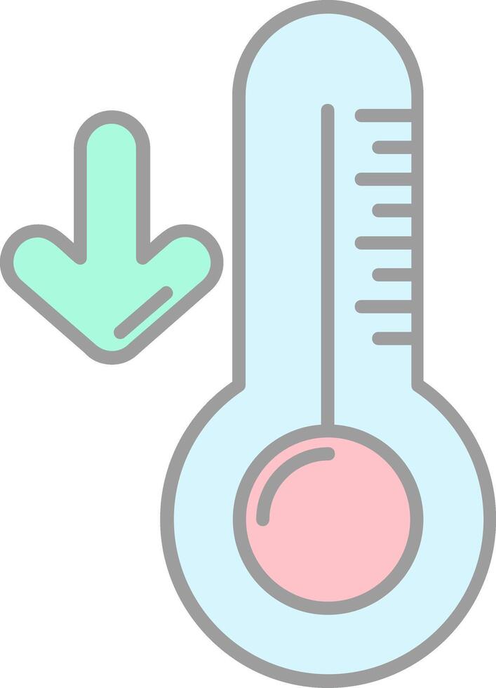 bajo temperatura línea lleno ligero icono vector