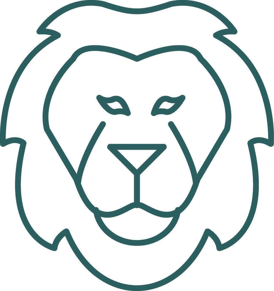 Lion Line Gradient Icon vector