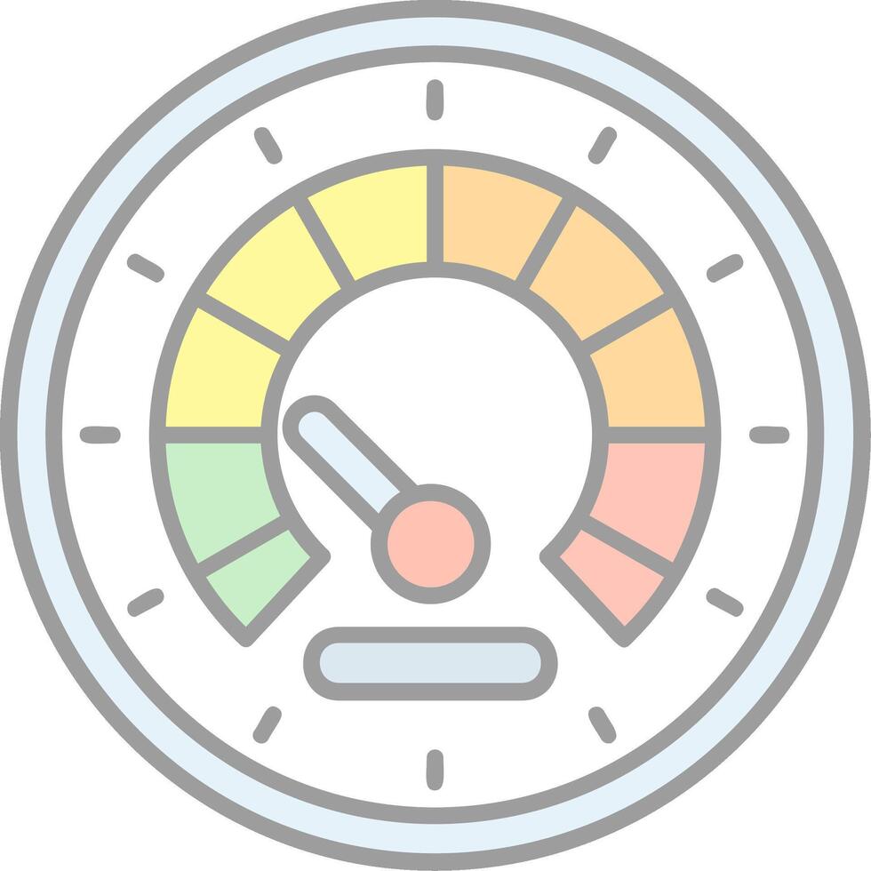 Speedometer Line Filled Light Icon vector