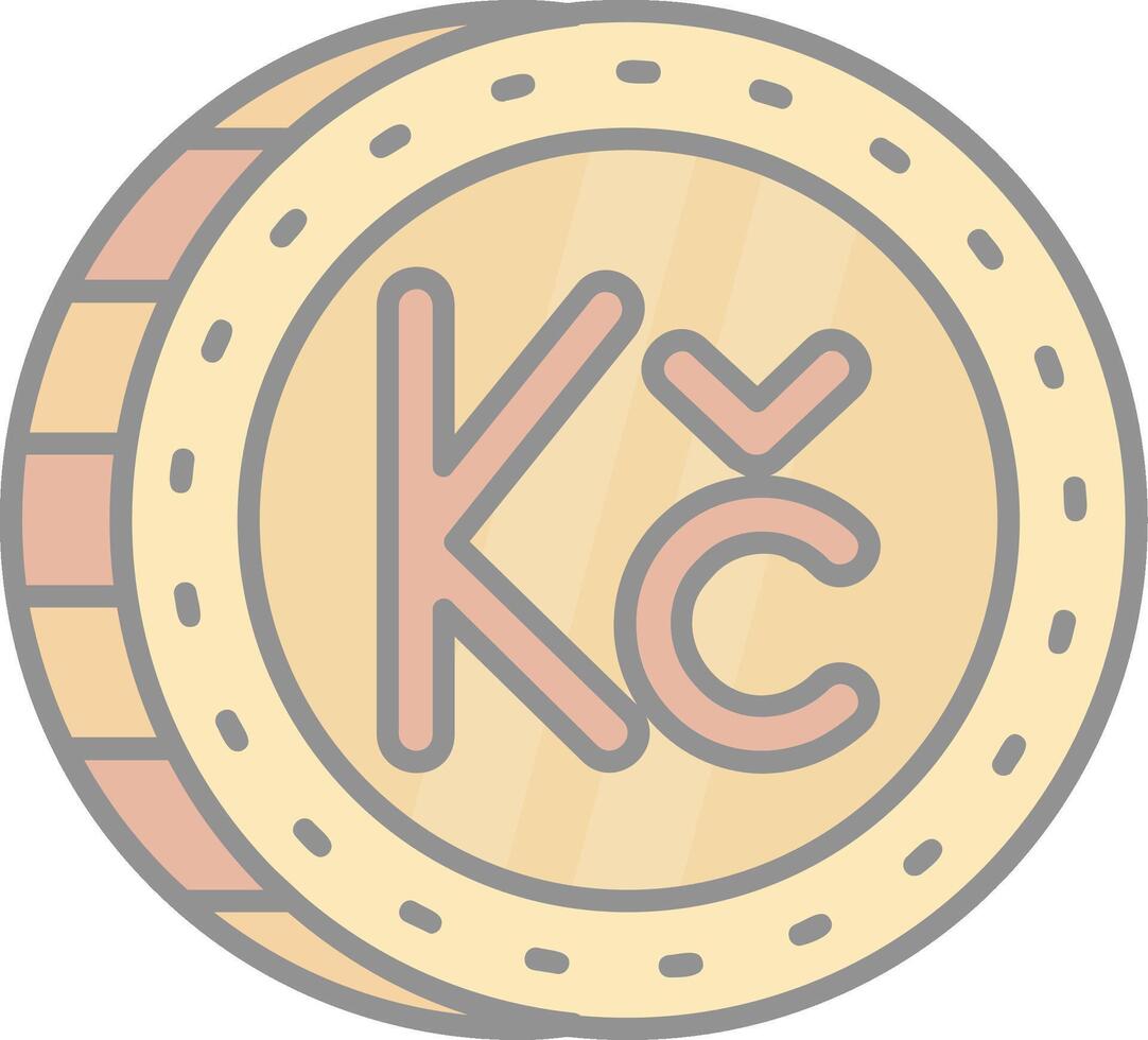 Koruna Line Filled Light Icon vector