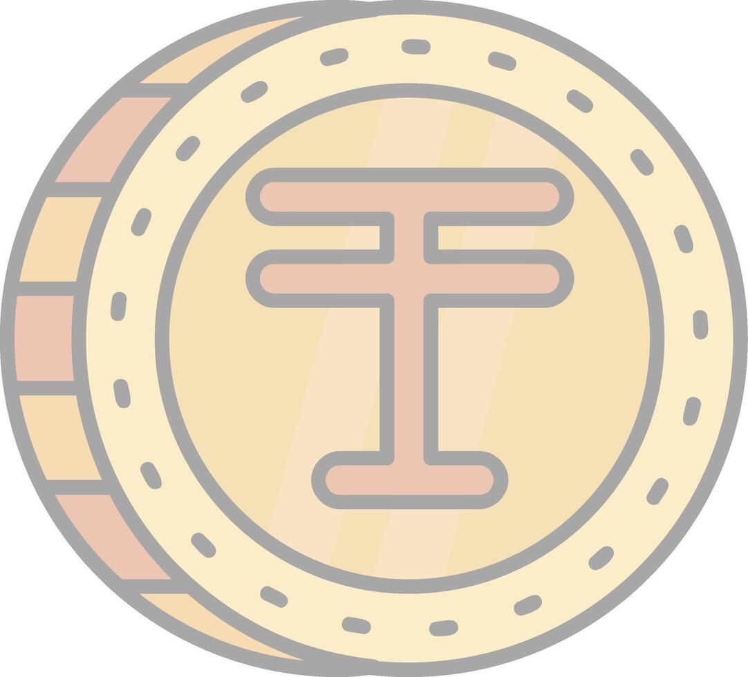 tenge línea lleno ligero icono vector