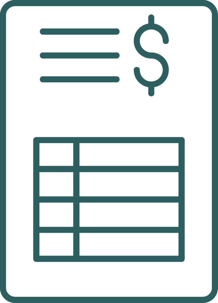 Bill Line Gradient Icon vector
