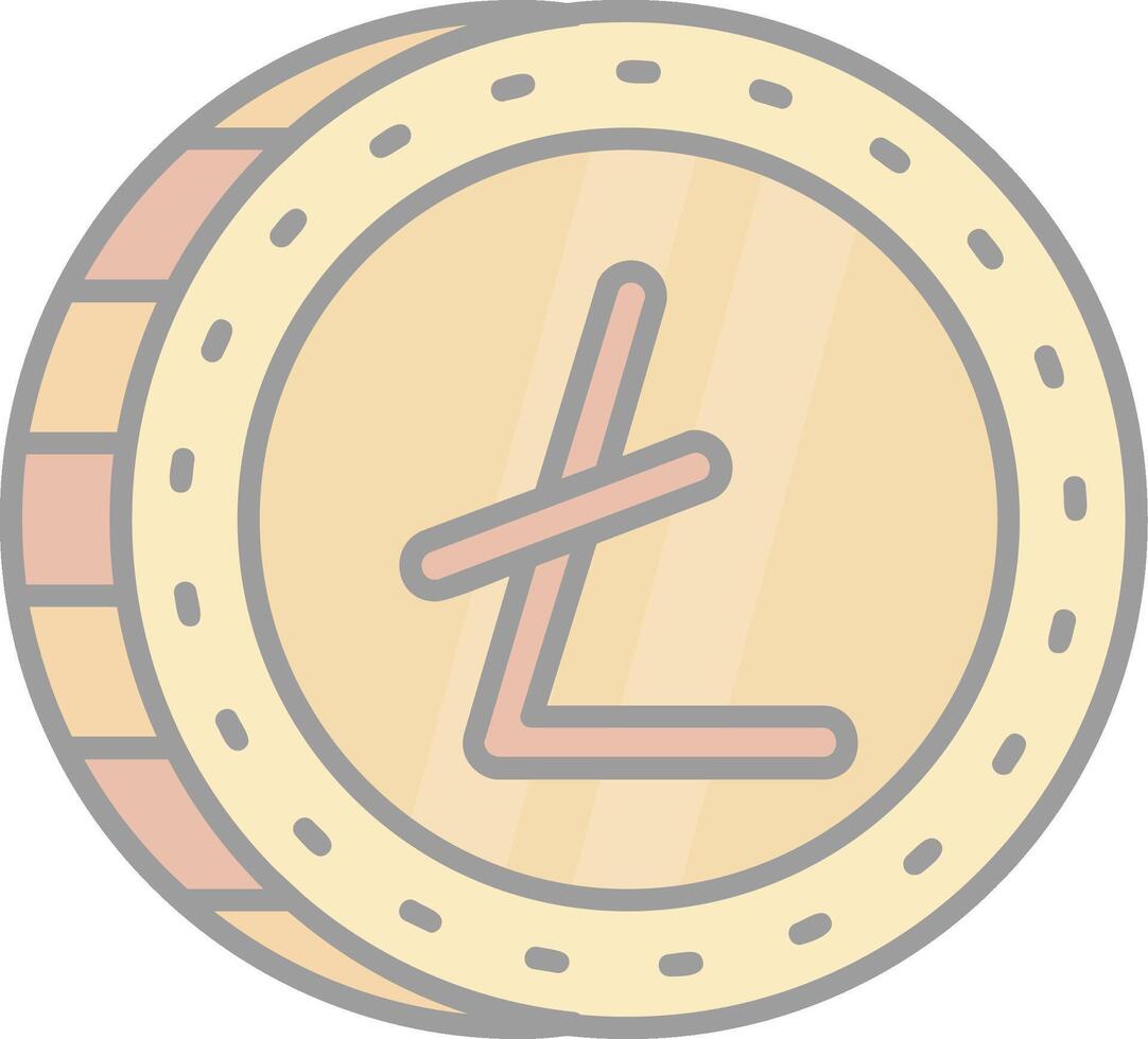 litecoin línea lleno ligero icono vector