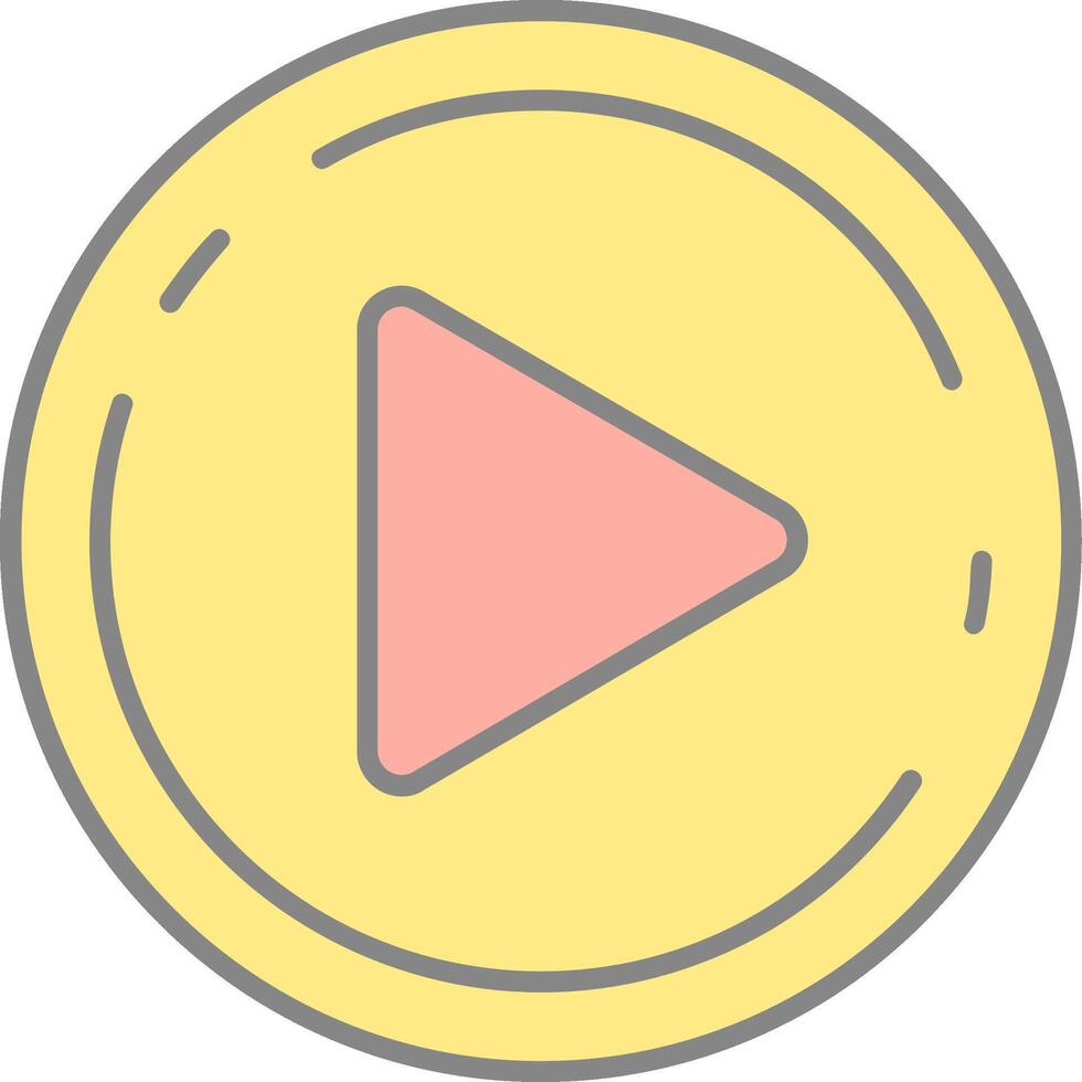 Play Line Filled Light Icon vector
