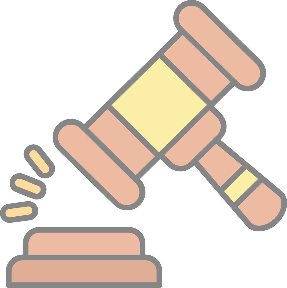 Gavel Line Filled Light Icon vector