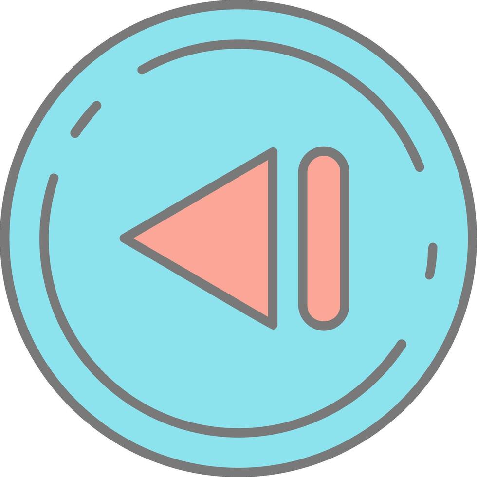 Previous Line Filled Light Icon vector